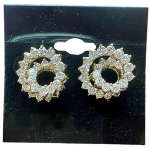 Vintage swirl sparkly rhinestone estate earrings